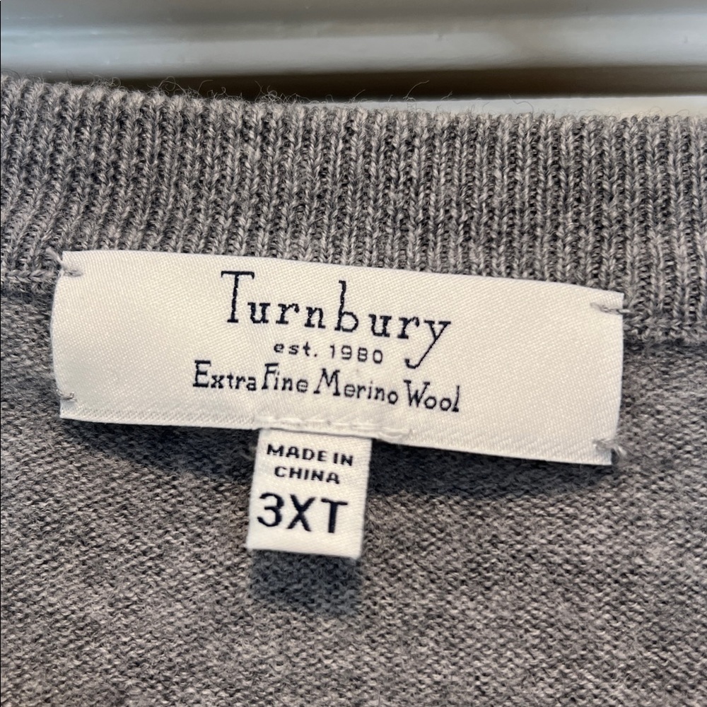 Turnbury Charcoal V-Neck Sweater size 3XT. - Picture 2 of 9